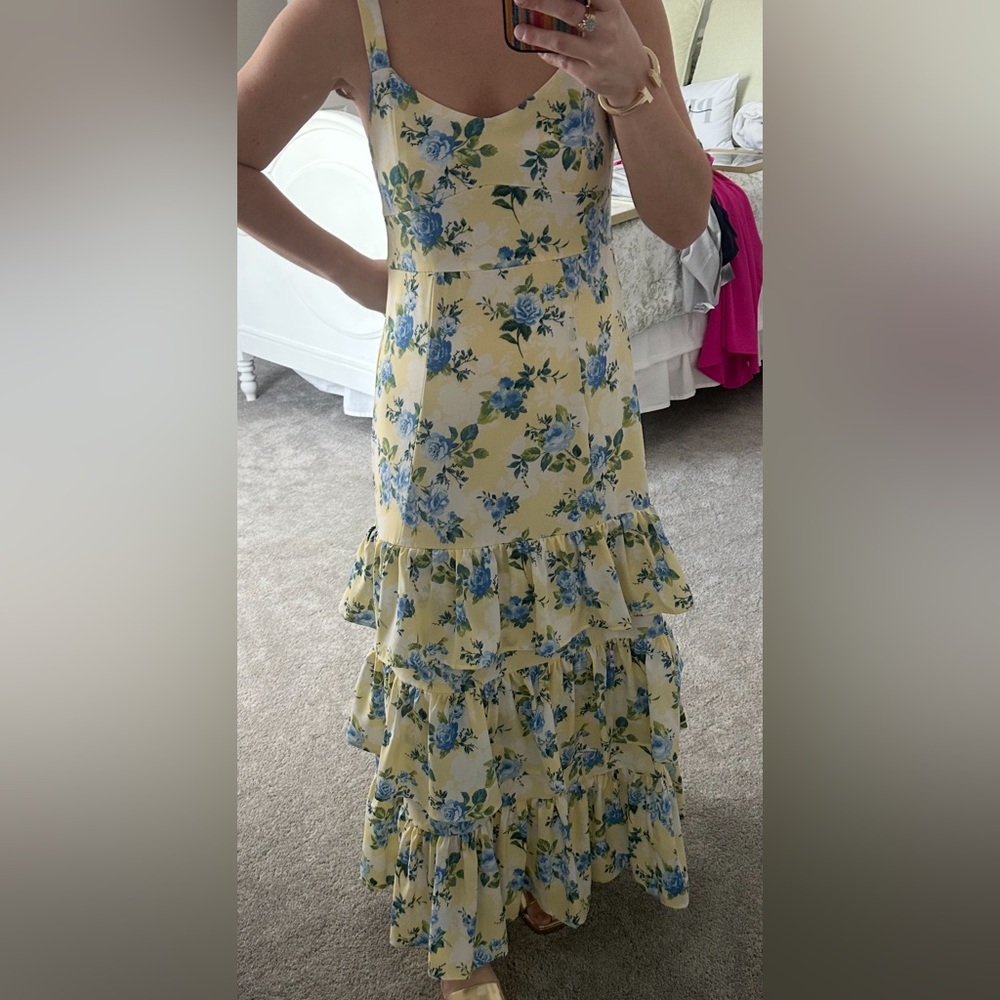 Floral Yellow Maxi Dress